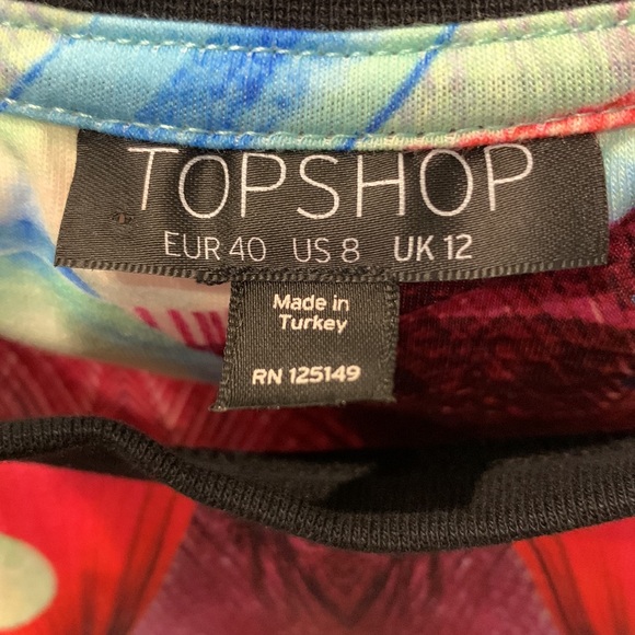 Topshop Tropical White Tiger Print Body-Con dress, Size 8 - Picture 5 of 8